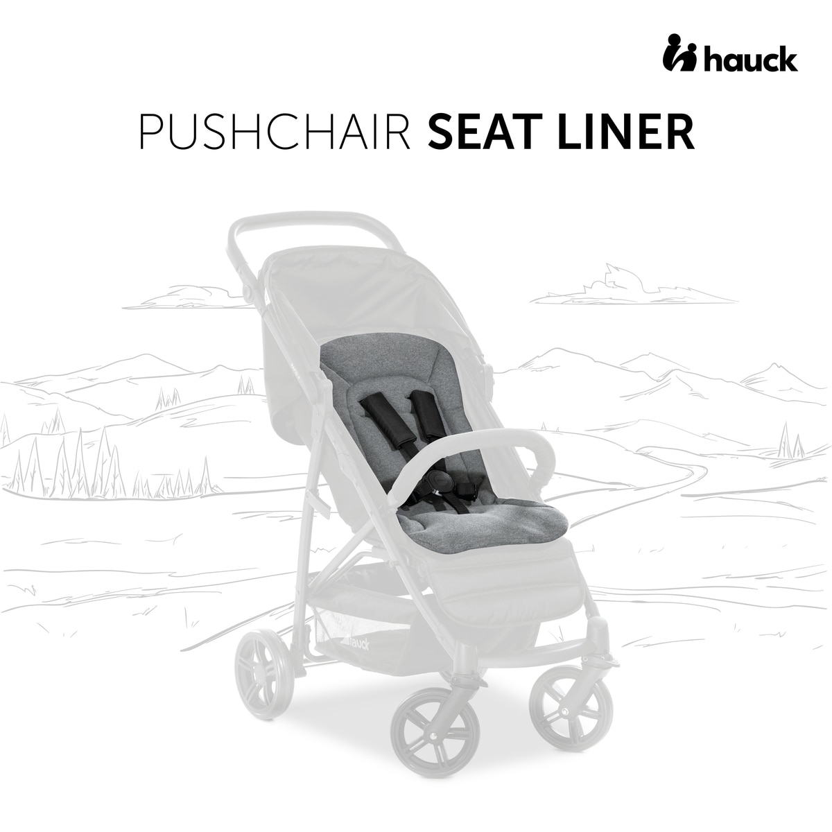 Colchão Universal para Carrinho de Passeio Pushchair Seat Liner Cinzento-escuro-2