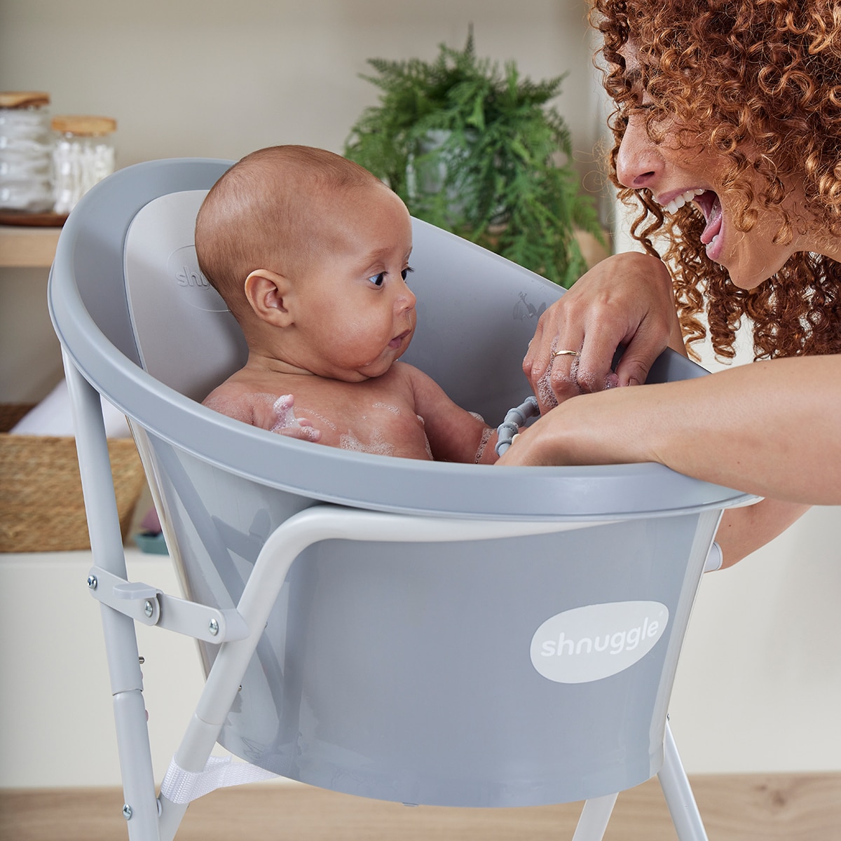 Bañera bebé ergonómica SHNUGGLE - Lila Gris Natural-2