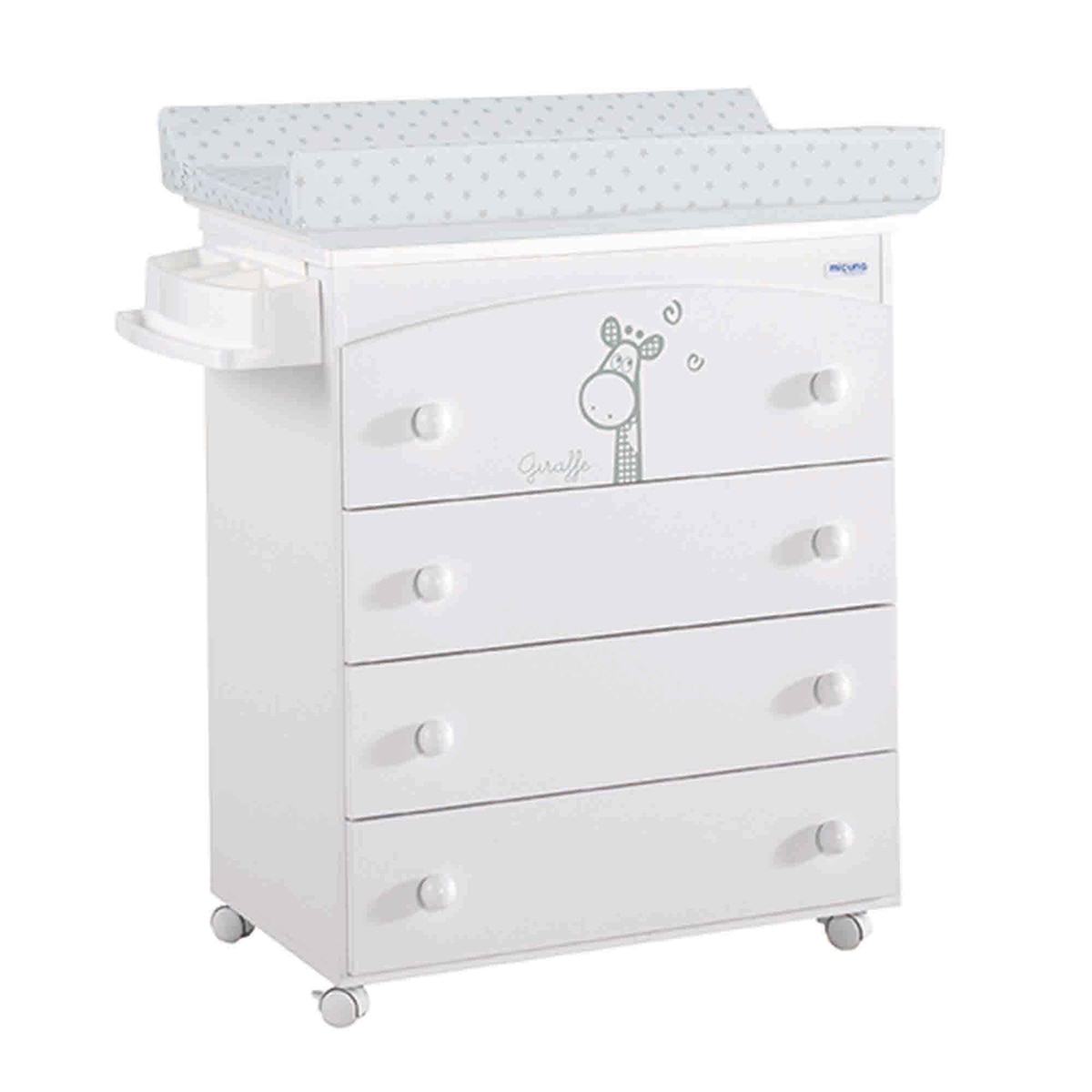 Cómoda com Banheira e Muda-fraldas (4 Gavetas) Sabana Branco / Cinzento-1