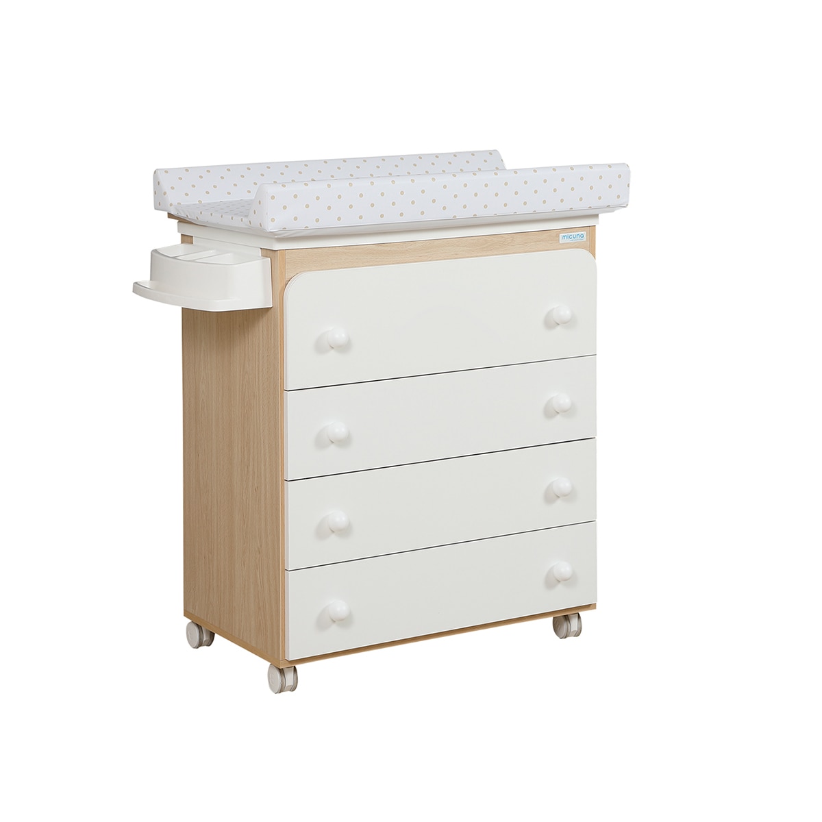 Cómoda con Bañera y cambiador bebé (4 cajones) Micuna Urban - Blanco Natural Blanco Natural-2