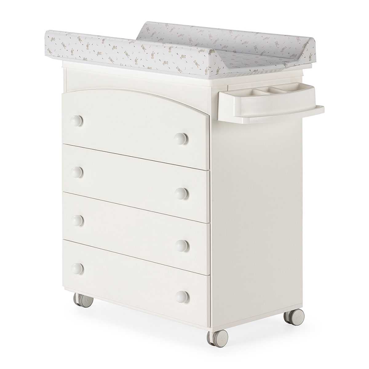 Cómoda com Banheira e Muda-fraldas (4 Gavetas) Little Bunny Branco-1