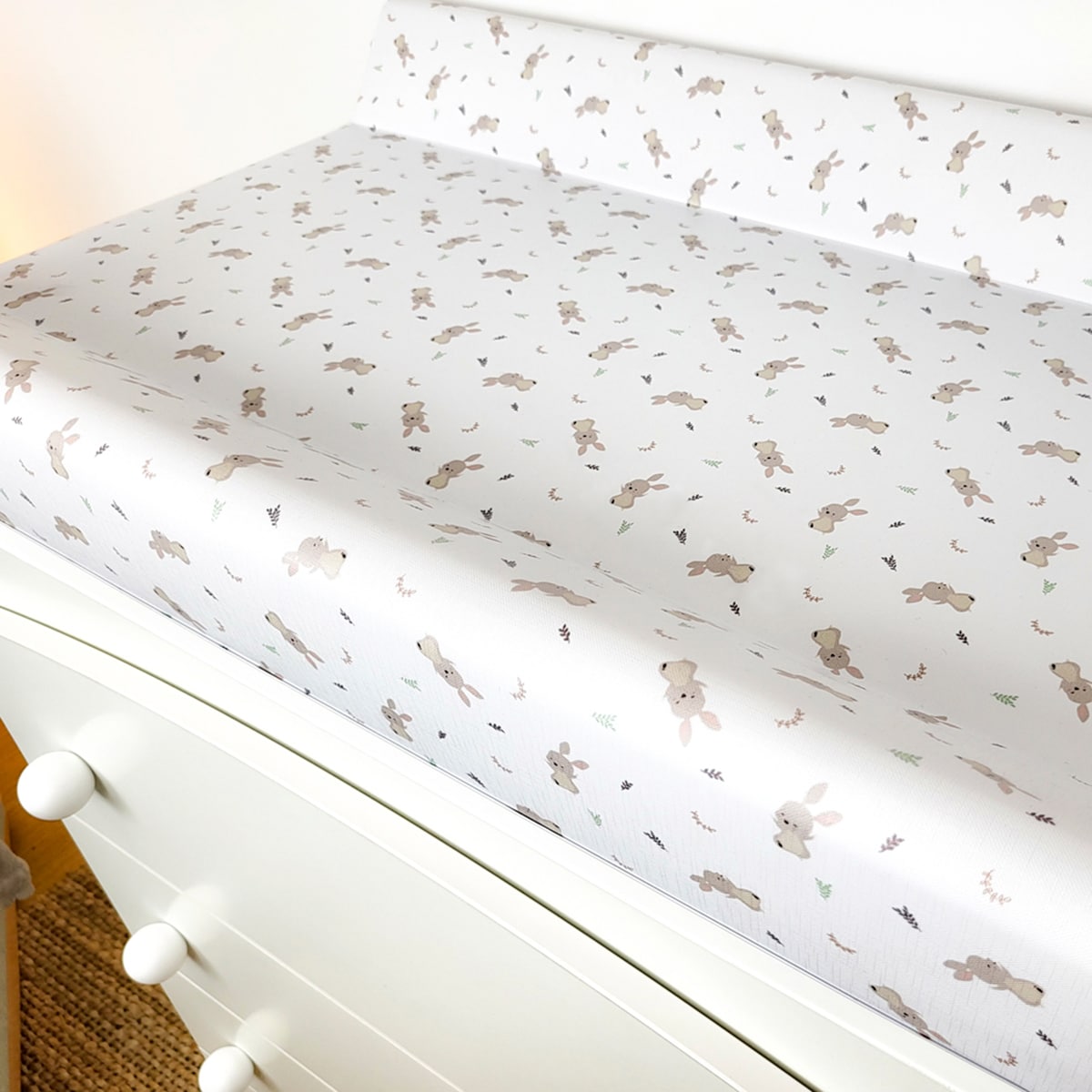 Cómoda com Banheira e Muda-fraldas (4 Gavetas) Little Bunny Branco-4