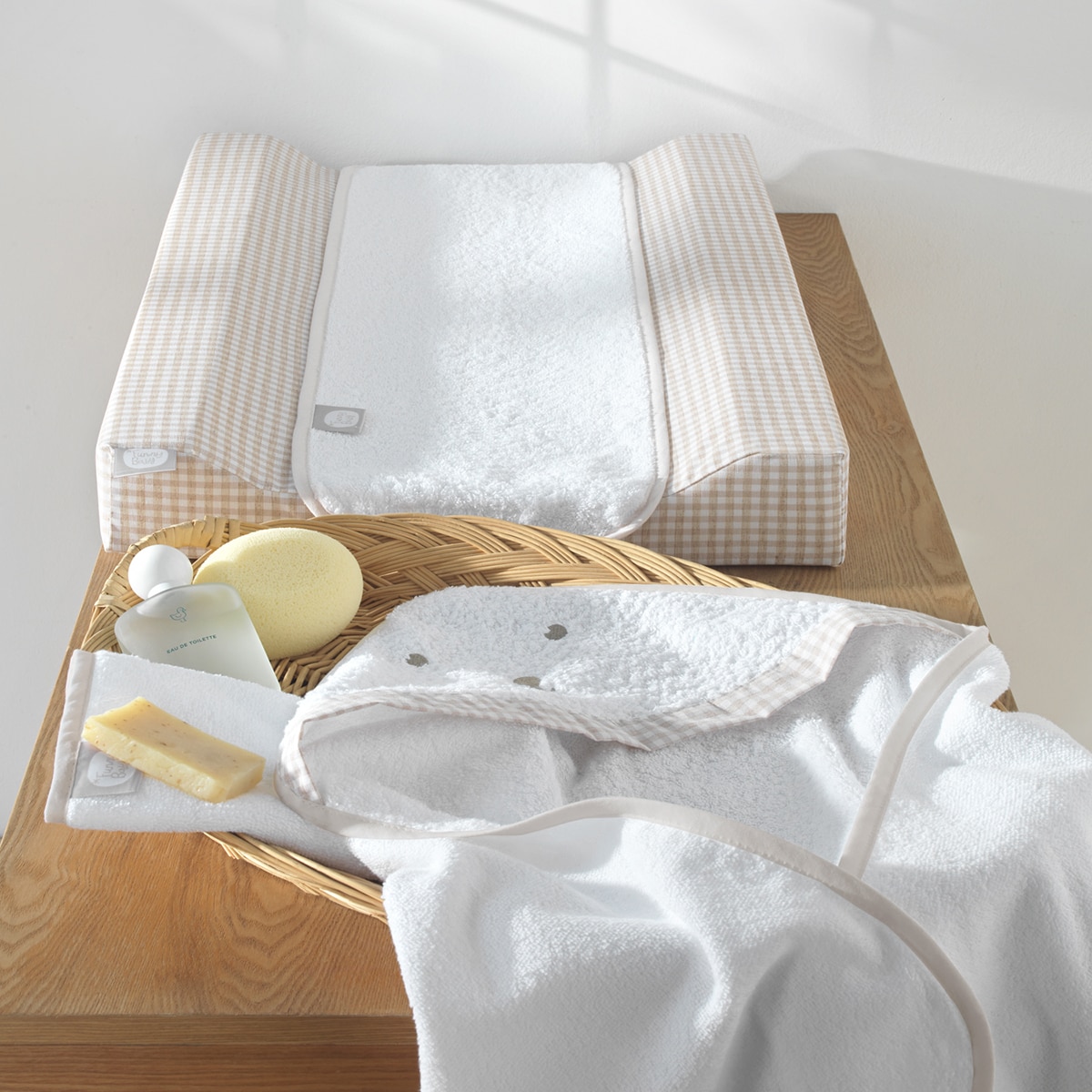 Colchón Cambiador Bebé Vichy 48 x 70 cm | Impermeable, Desenfundable, Ergonómico y Seguro - con Toalla de Rizo de Algodón de Funny Baby Multicolor Multicolor-4
