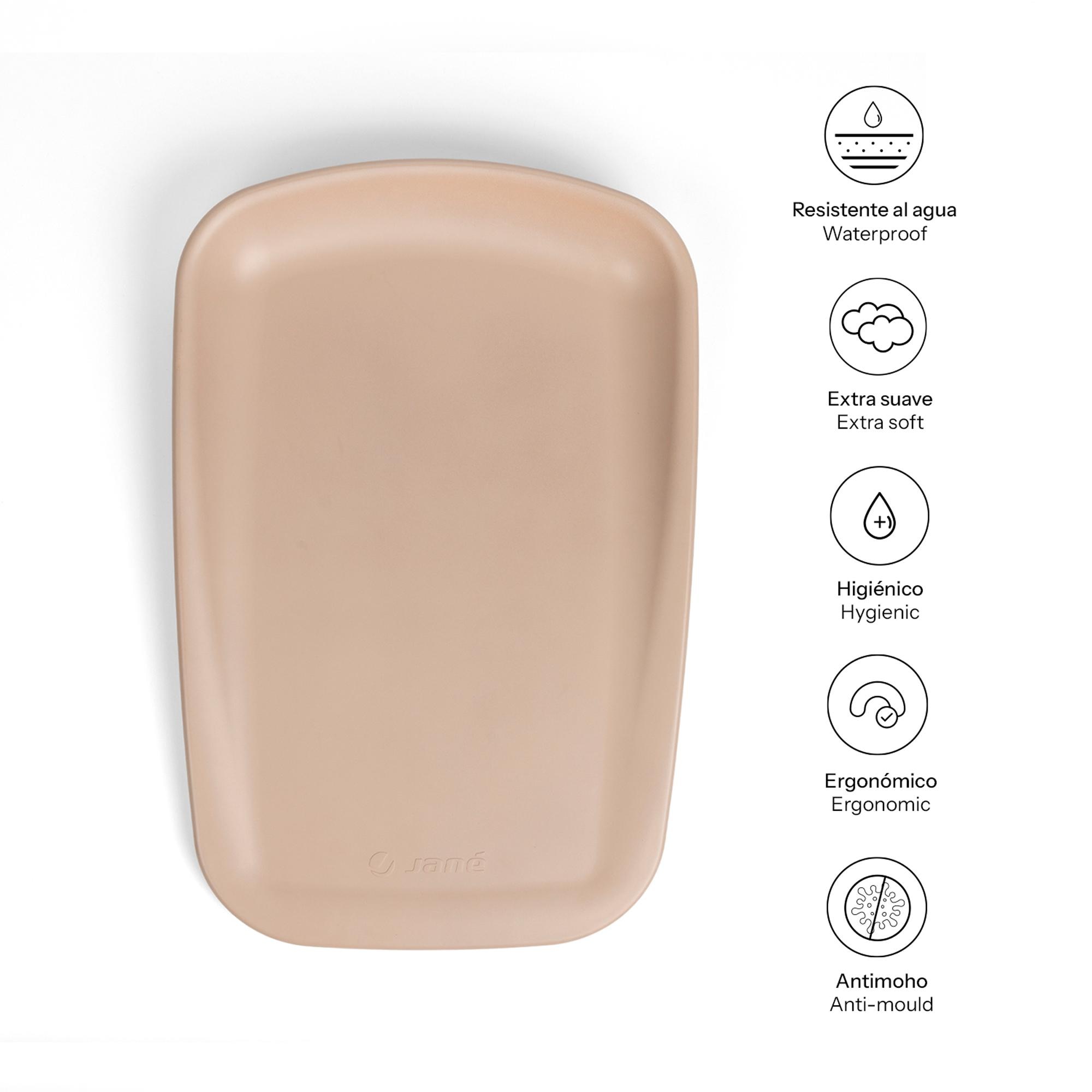 Muda Fraldas Ergonómico em PU Bege-3