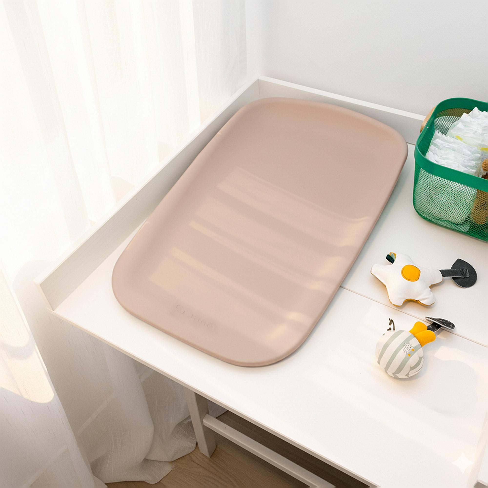 Muda Fraldas Ergonómico em PU Bege-8