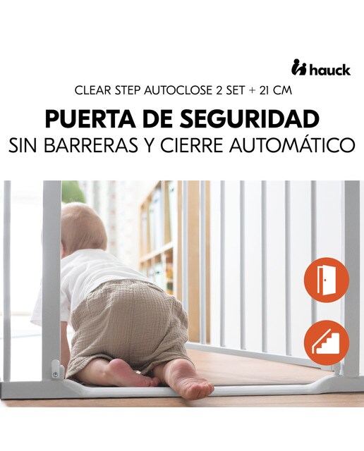 Barreira de Segurança sem Degrau Clear Step Autoclose 2 + Extensão 21 cm Branco-2