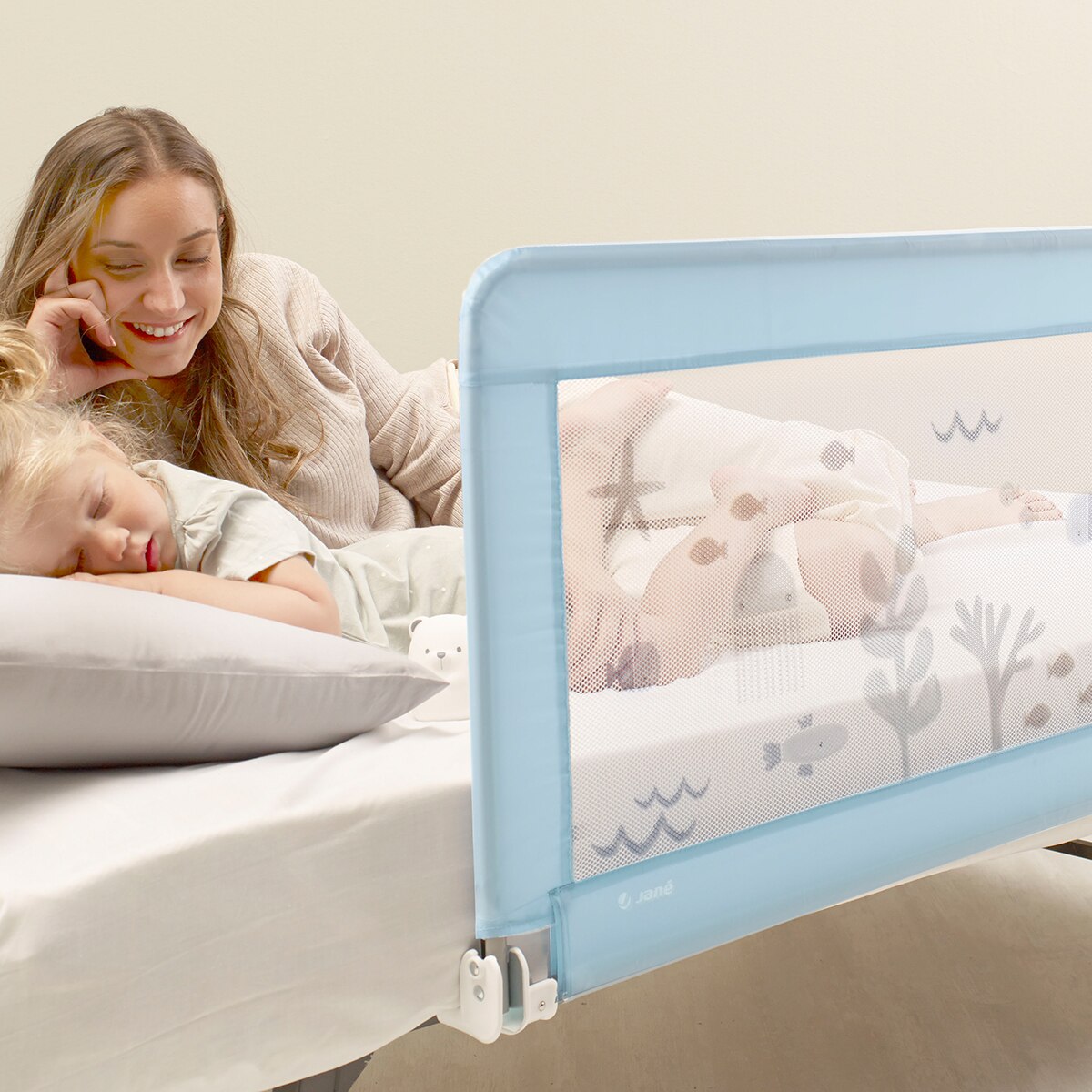 Barreira de Cama Bed Rails Folding - 130x55 cm Azul Anil-3