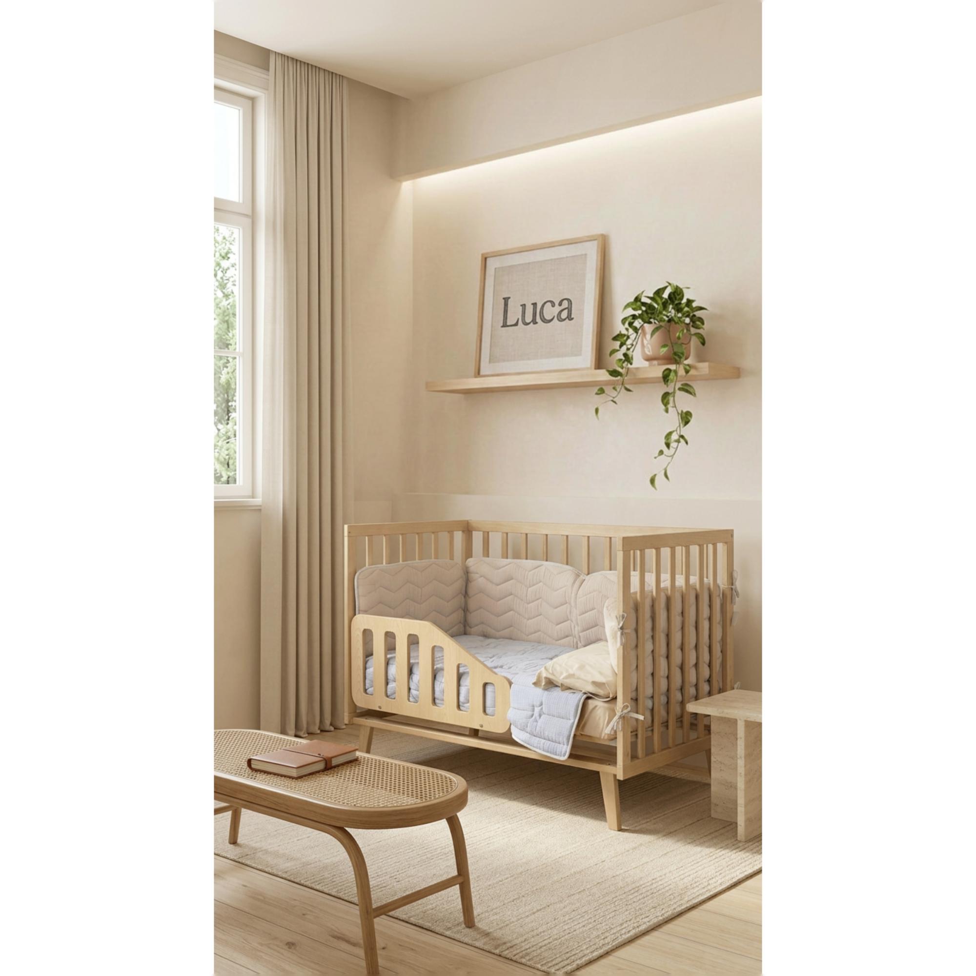 Barrera de seguridad para cuna de bebe Micuna Micussori - Natural Natural-5