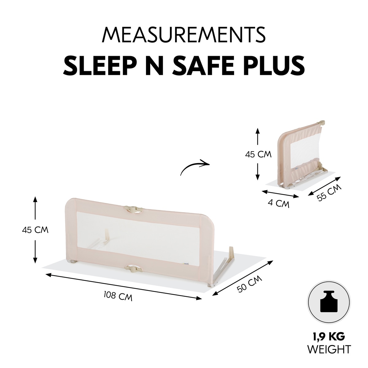 Barreira de Cama Sleep N Safe Plus Bege-3