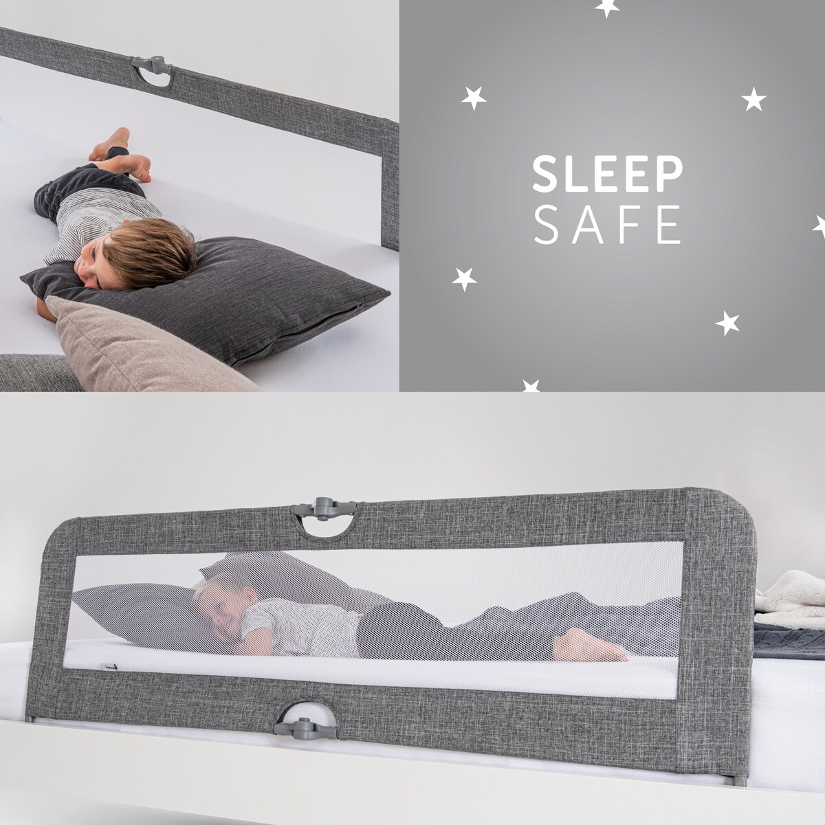 Barreira de Cama Sleep N Safe Plus XL - Melange Cinzento-5