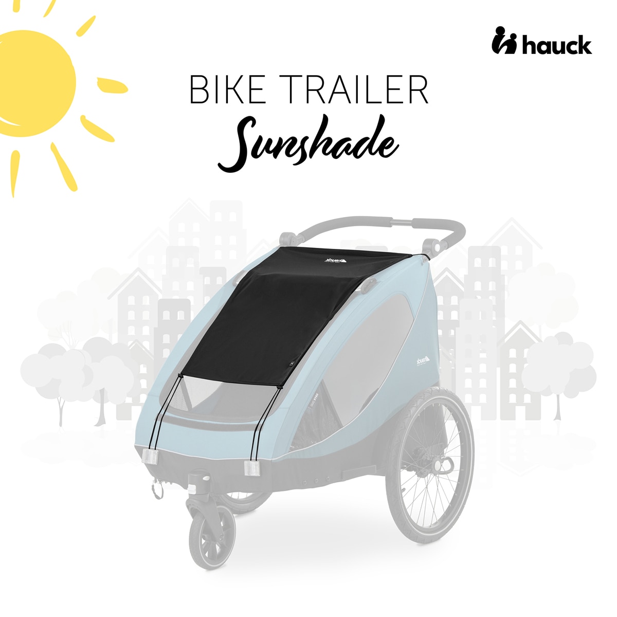 Pala Solar Dryk Duo Bike Trailer Sunshade Black Preto-2
