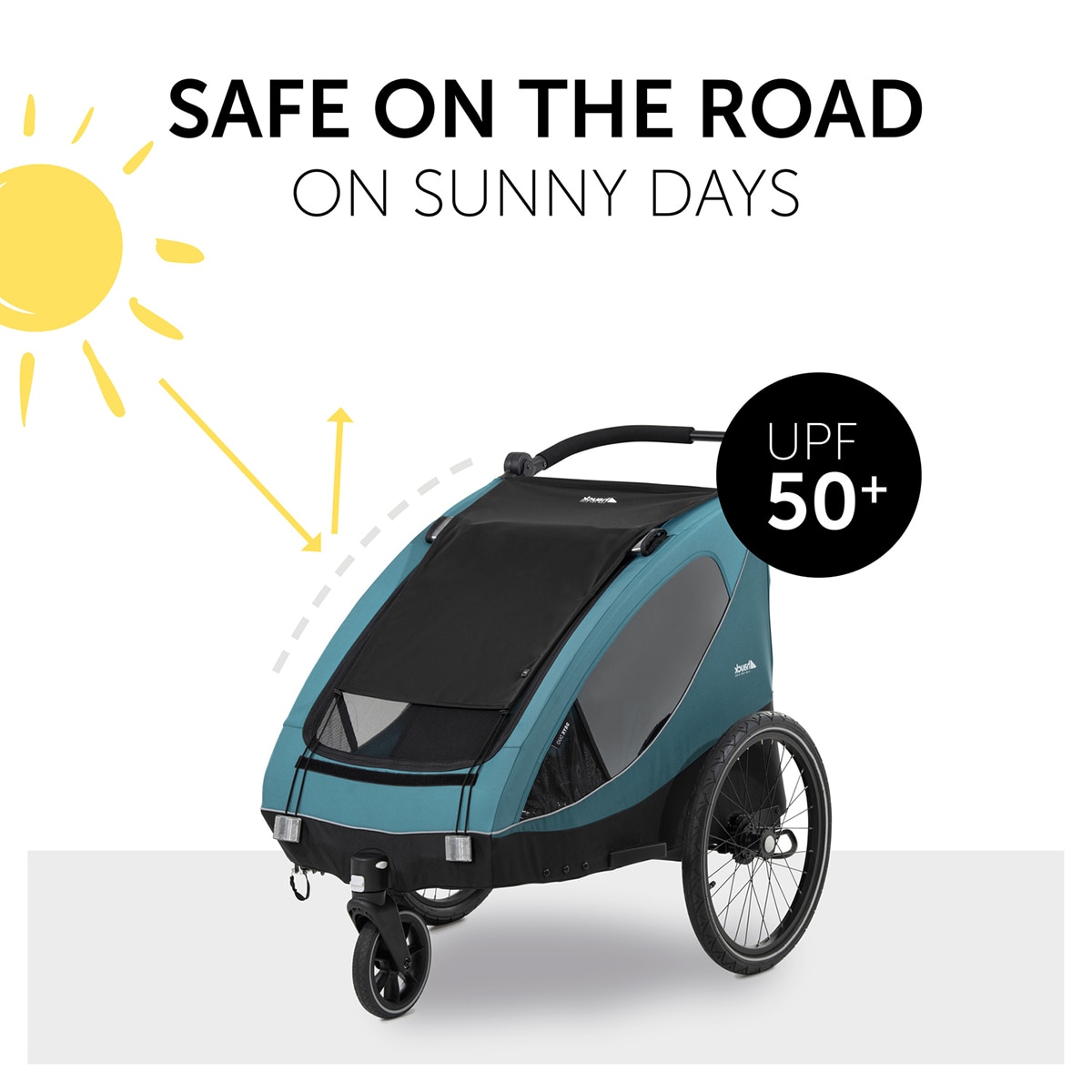Pala Solar Dryk Duo Bike Trailer Sunshade Black Preto-3