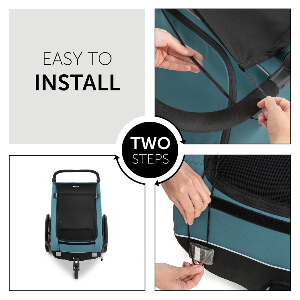 Pala Solar Dryk Duo Bike Trailer Sunshade Black Preto-4