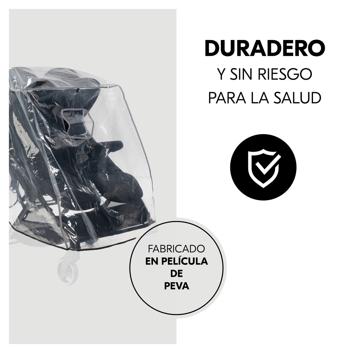 Protector de lluvia Pushchair Raincover Duo Gris claro Gris claro-6