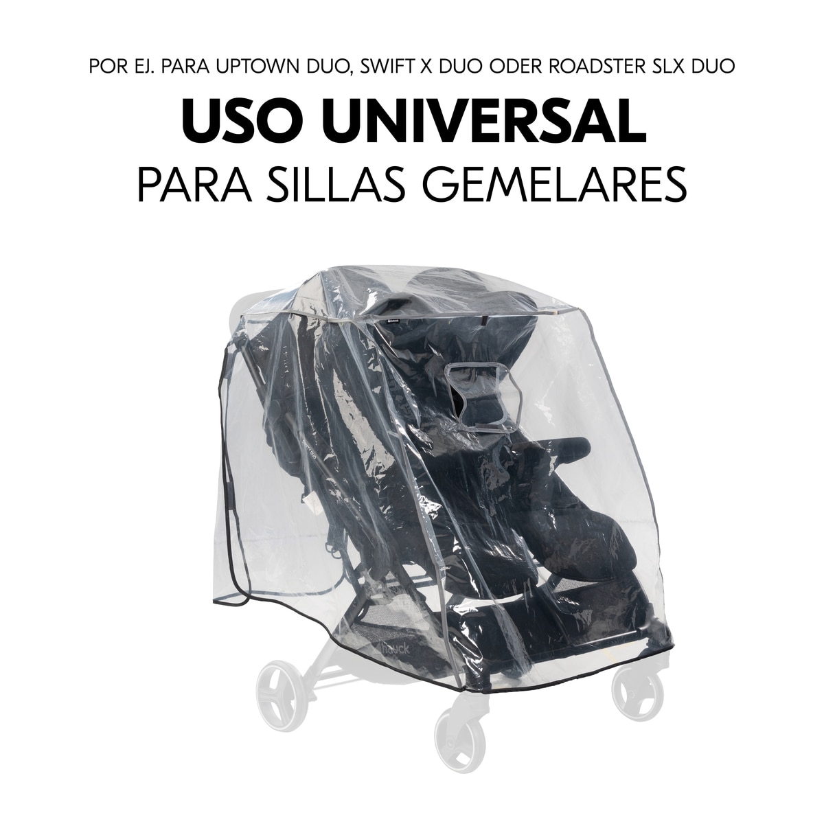 Protector de lluvia Pushchair Raincover Duo Gris claro Gris claro-8