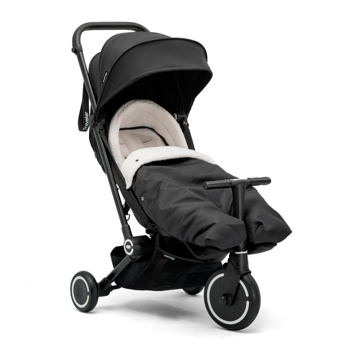 Saco polar para carro SmarTrike Traveler Stroller Footmuff Negro Negro-2