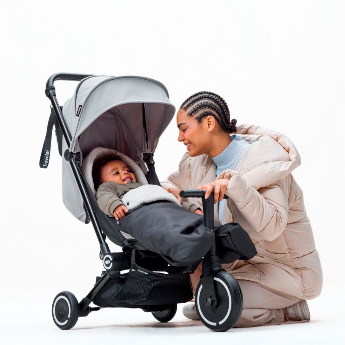 Saco polar para carro SmarTrike Traveler Stroller Footmuff Negro Negro-4