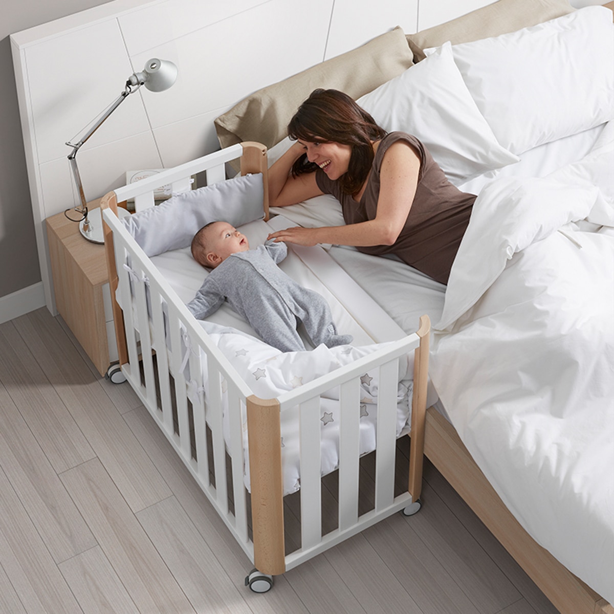 Minicuna de colecho (50 x 90 cm.) Cotinfant Doco Sleeping + colchón Air-foam - Blanco / Natural Blanco / Natural-4