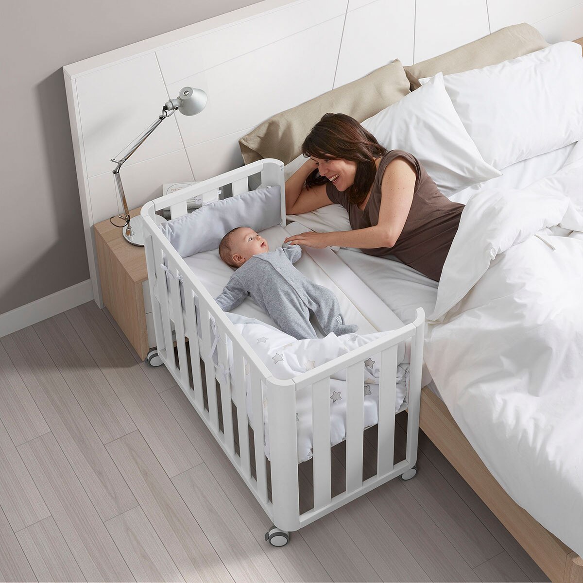 Minicuna/Cuna de colecho (50 x 90 cm.) Cotinfant Doco Sleeping blanco - Gris claro Gris claro-2