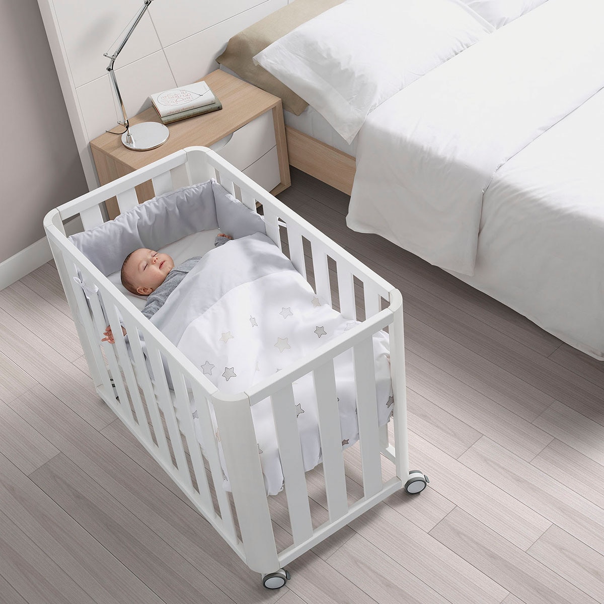 Minicuna/Cuna de colecho (50 x 90 cm.) Cotinfant Doco Sleeping blanco - Gris claro Gris claro-4