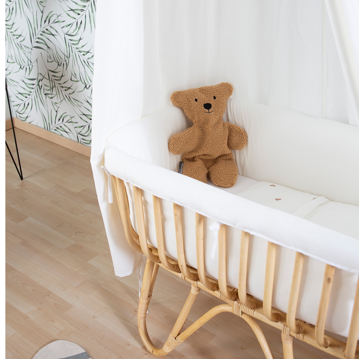 Miniberço Rotim - 90x50 cm + Colchão + Capa Natural / Branco-7