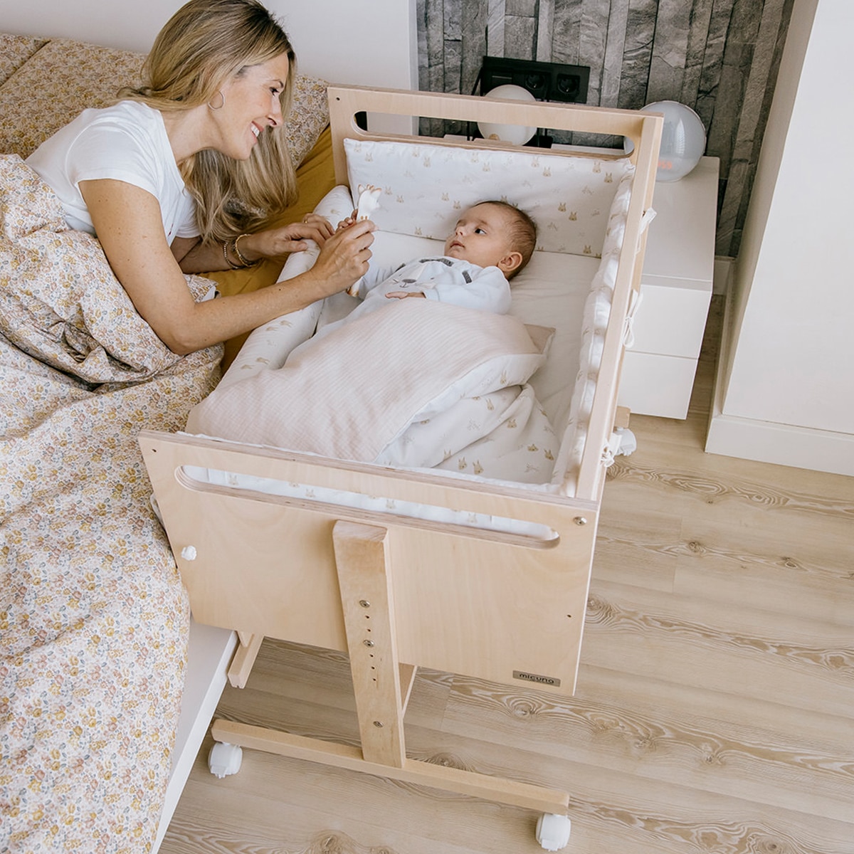 Miniberço de Co-sleeping Conversível You & Me - 80x50 cm Natural-4