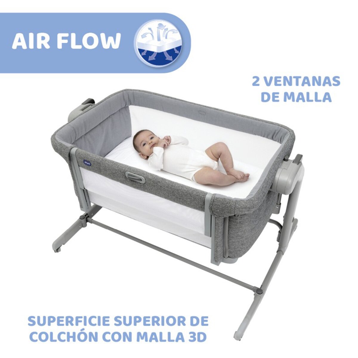 Minicuna de colecho Chicco Next2Me Magic Evo - Gris oscuro Gris oscuro-4