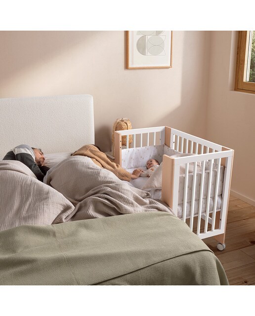 Miniberço de Co-sleeping Evolutiva Converbaby - 90x50 cm Branco Natural-2