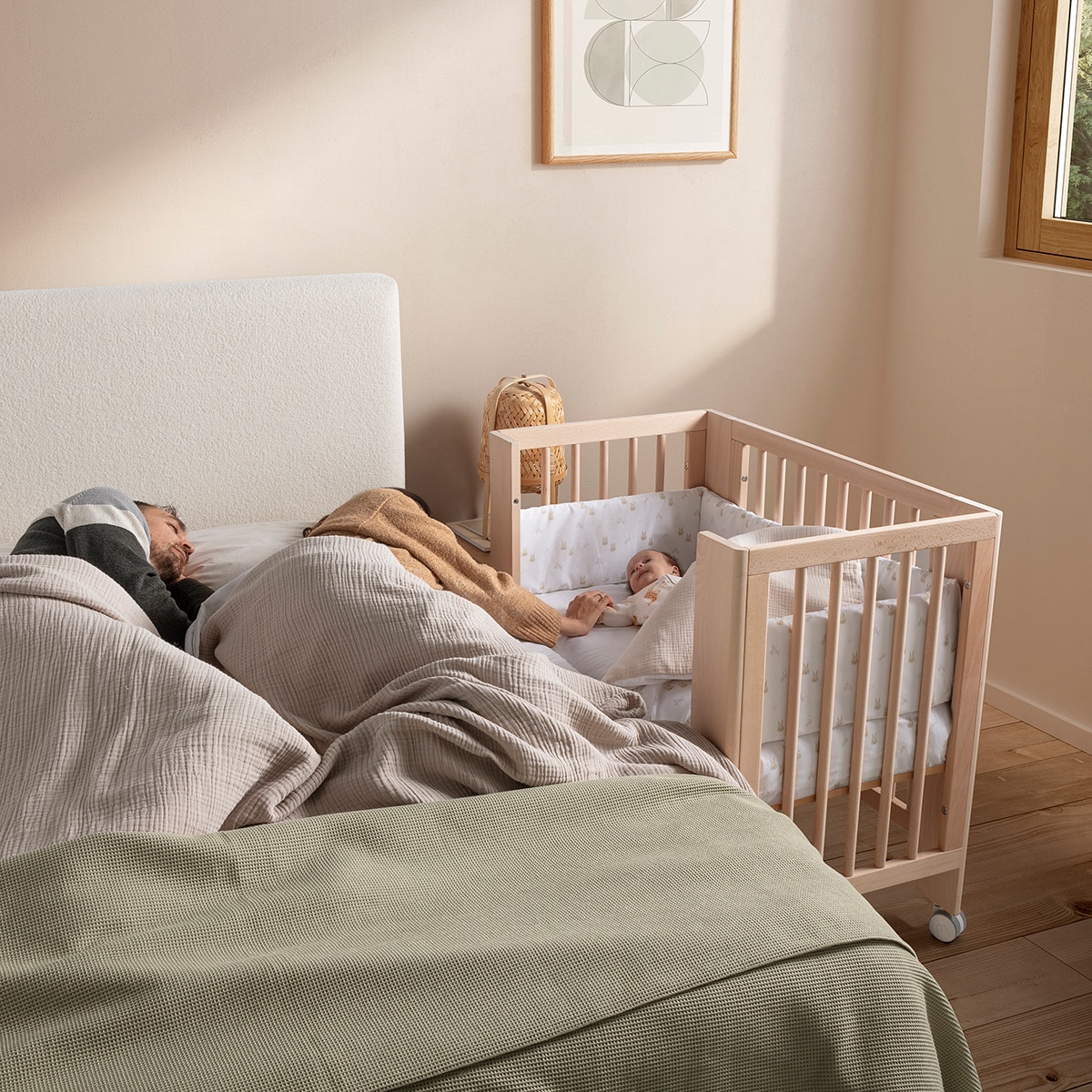 Miniberço de Co-sleeping Evolutiva Converbaby - 90x50 cm Natural-4