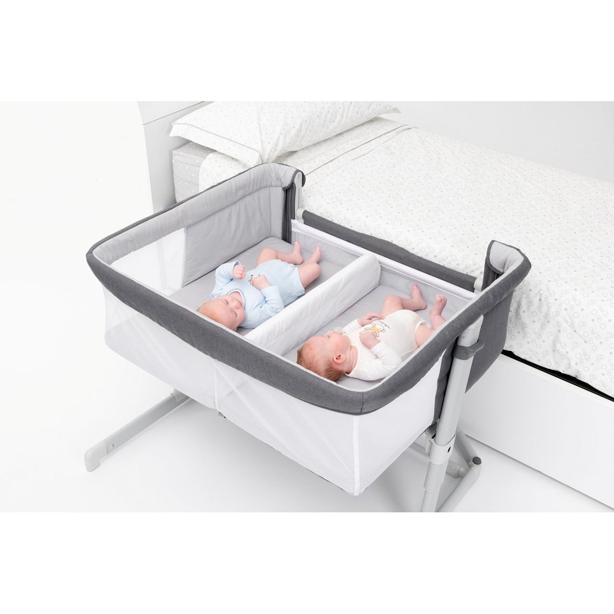 Berço de Co-Sleeping Next2me Twins Cinzento-6
