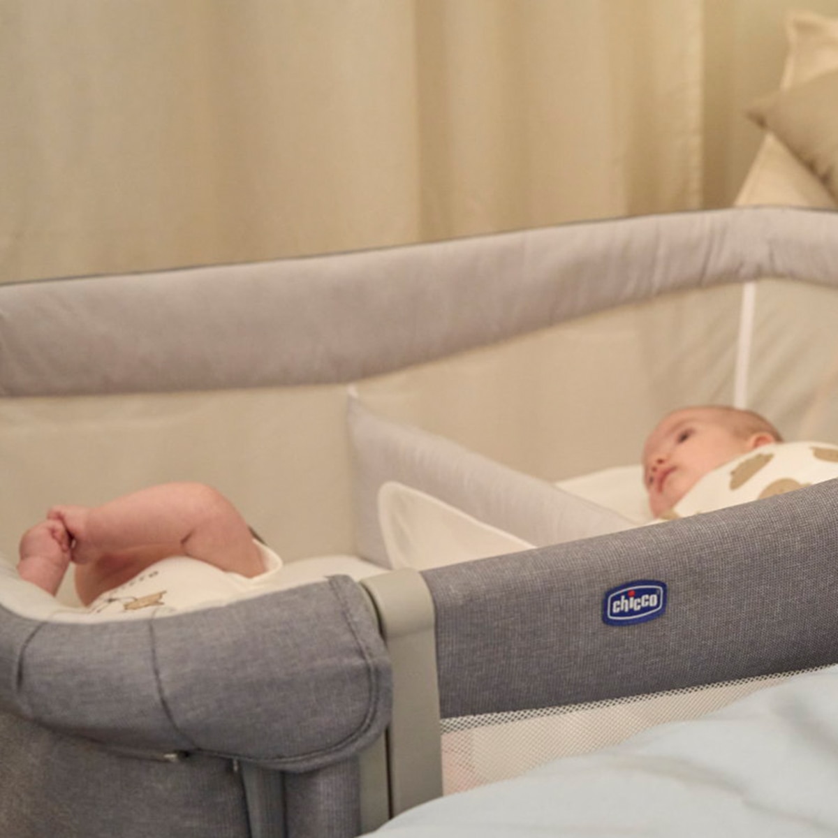 Berço de Co-Sleeping Next2me Twins Cinzento-7