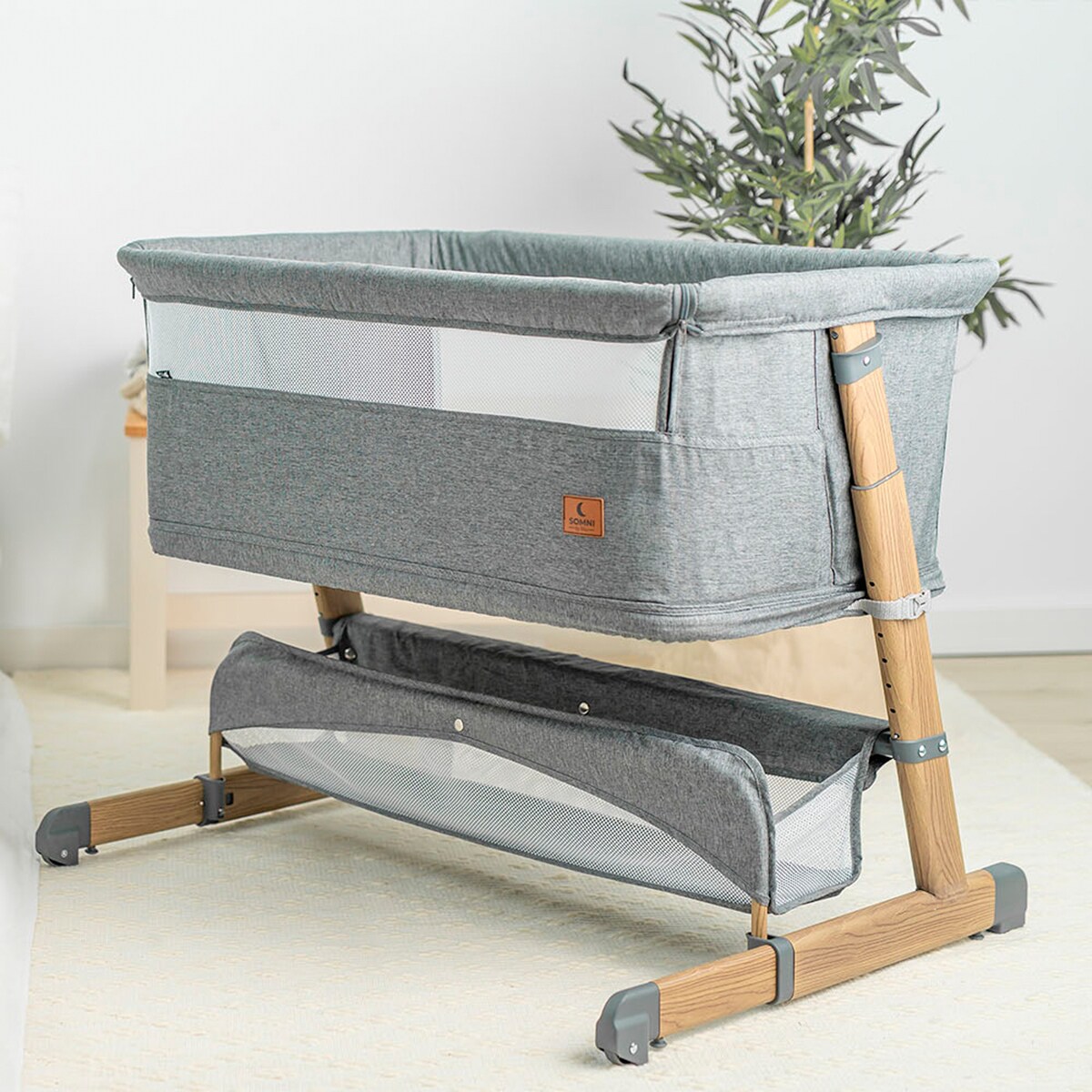 Mini Berço Evolutivo Somni 4 em 1 Cinzento-20