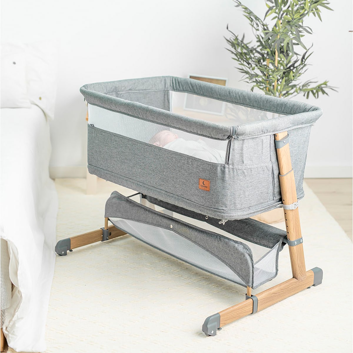 Mini Berço Evolutivo Somni 4 em 1 Cinzento-21