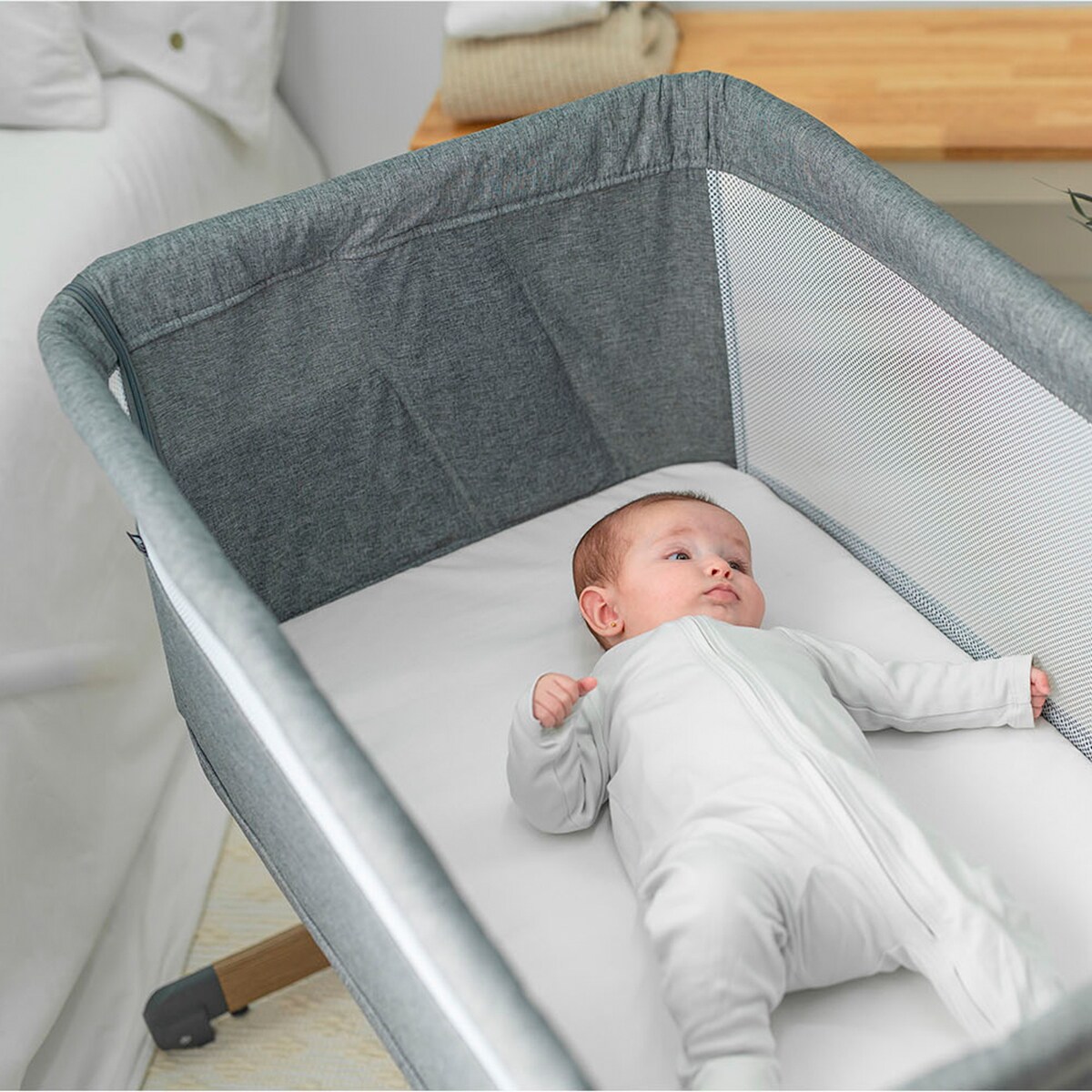 Mini Berço Evolutivo Somni 4 em 1 Cinzento-24