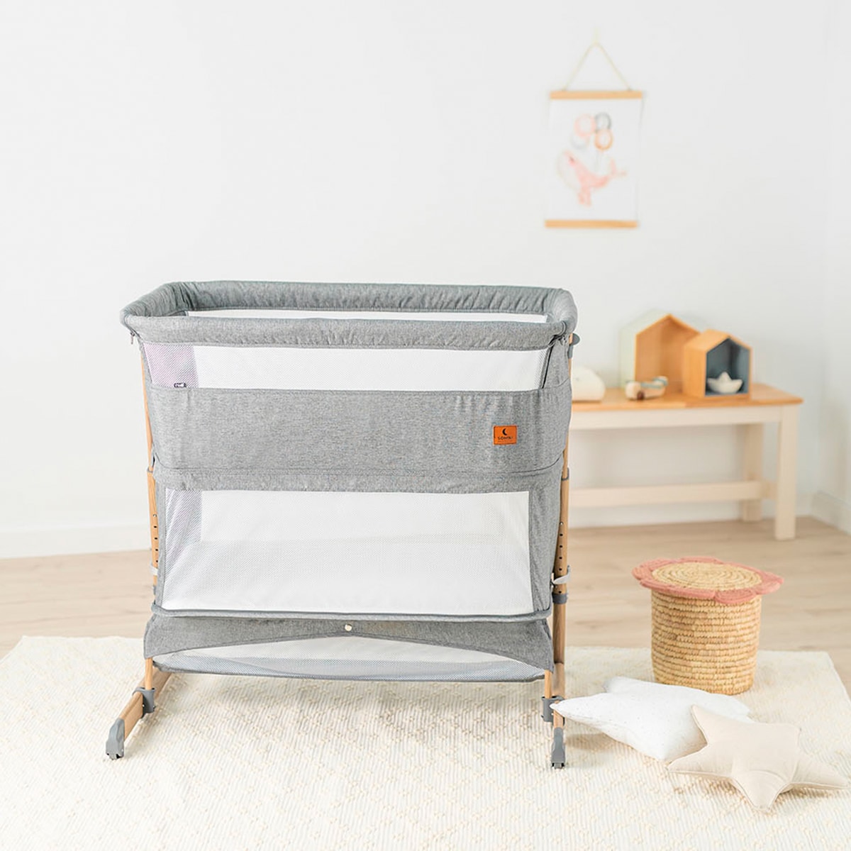 Mini Berço Evolutivo Somni 4 em 1 Cinzento-30