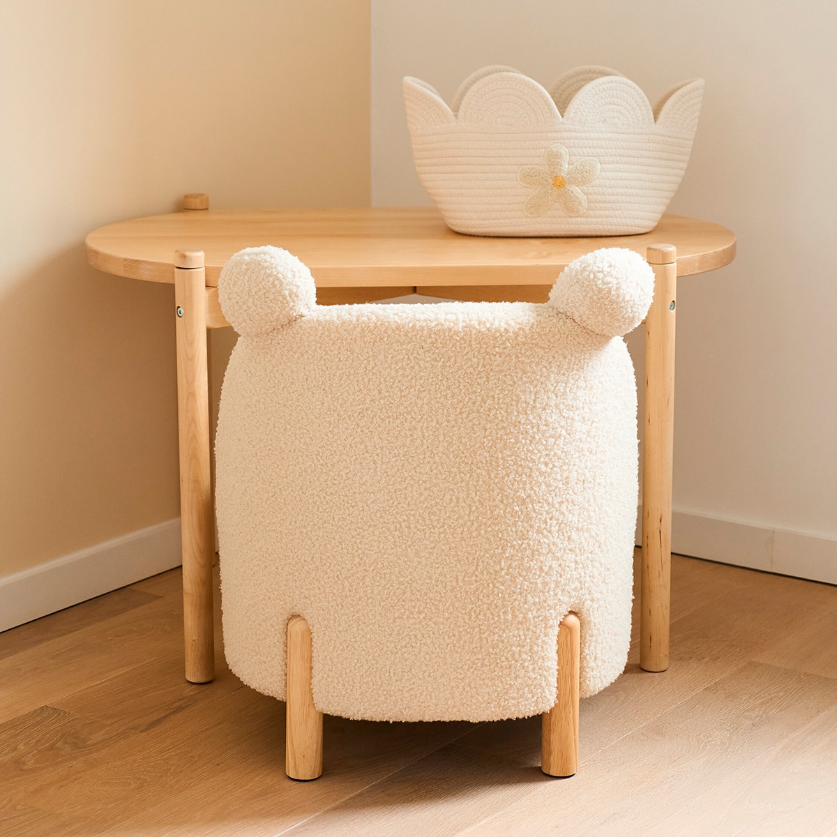 Mini Berço Evolutivo Teddy Conversível em Mesa Bege-11
