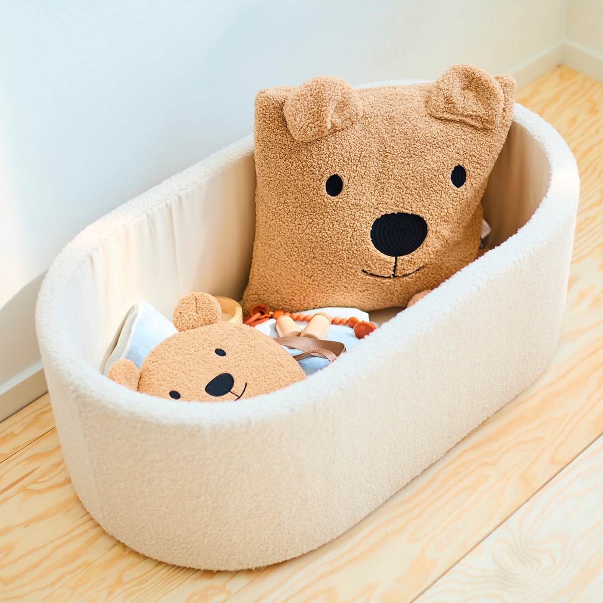 Mini Berço Evolutivo Teddy Conversível em Mesa Bege-13