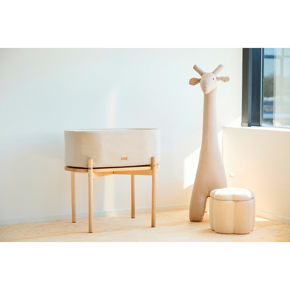 Minicuna Evolutiva Childhome Efecto Lino Beige-11