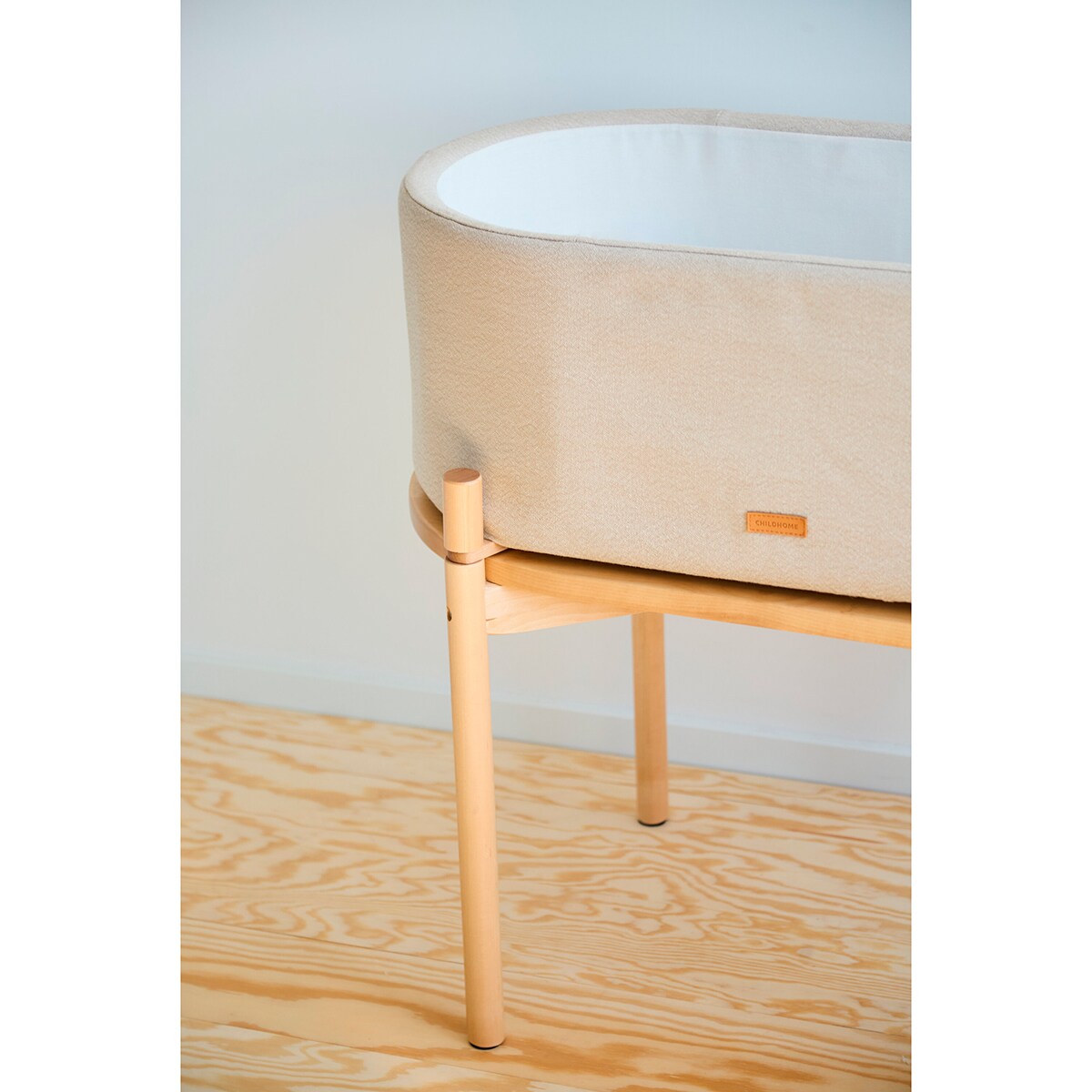 Minicuna Evolutiva Childhome Efecto Lino Beige-12