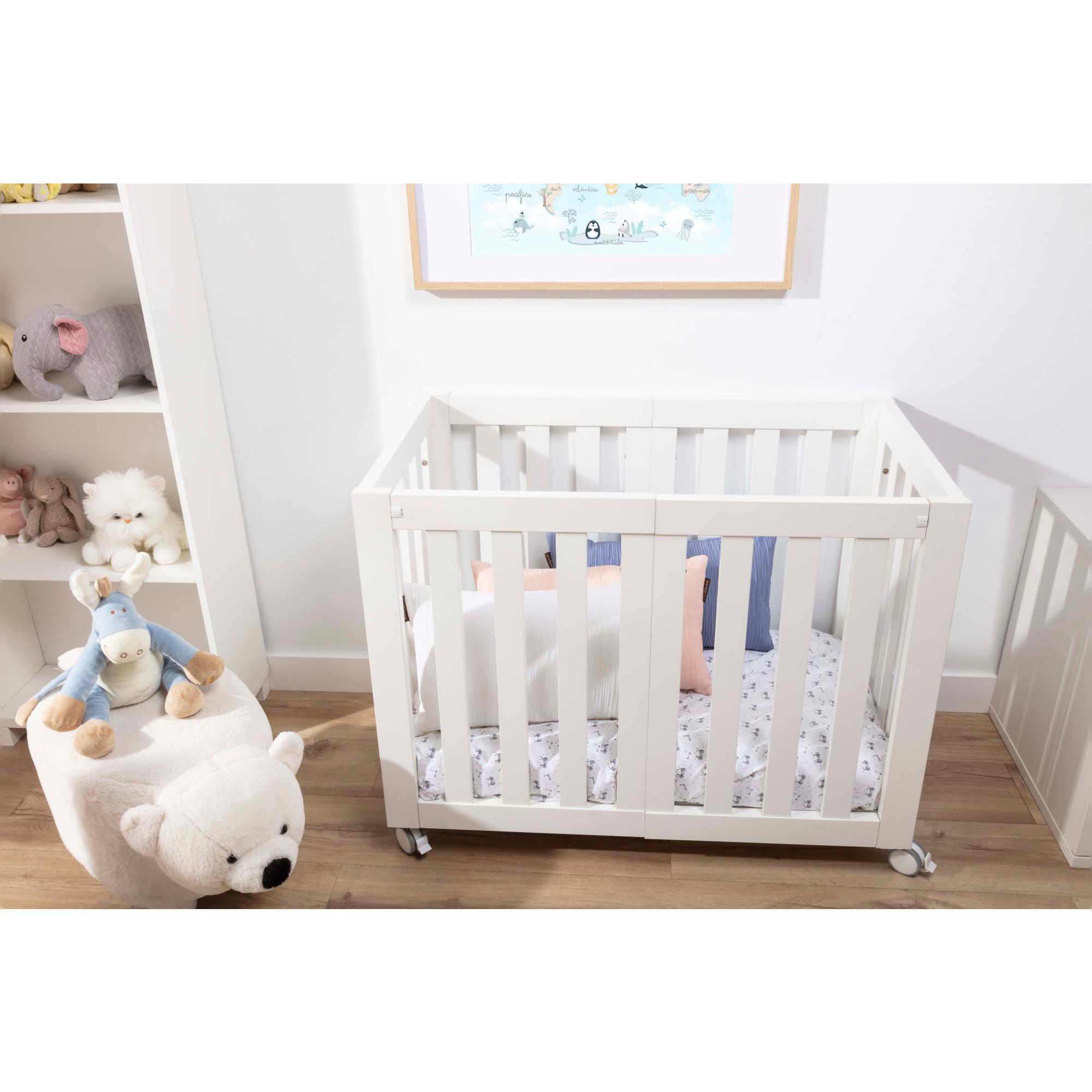 Miniberço Evolutivo para Berço e Cama (90x50 ? 140x70 cm) Ikid Palermo Branco-4