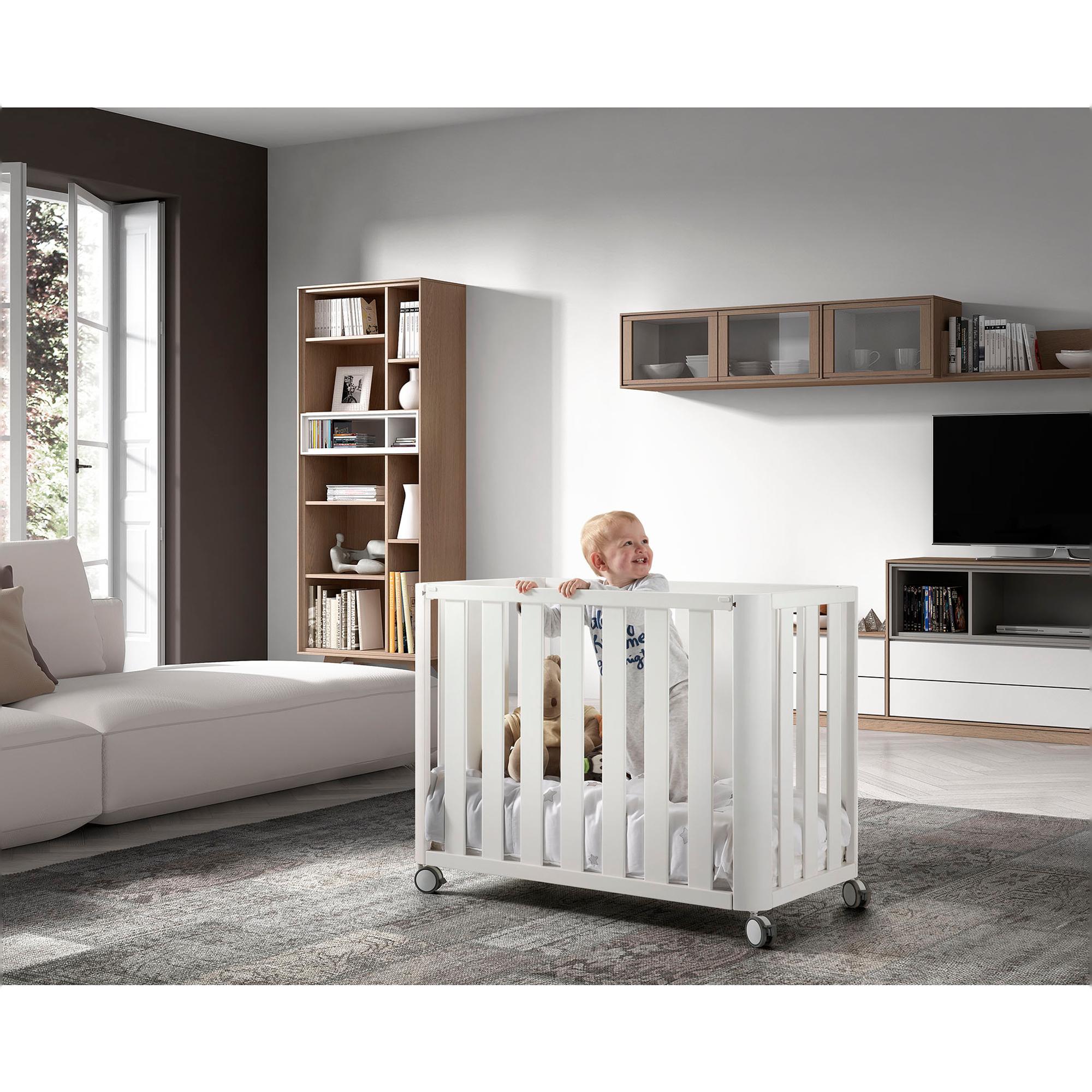 Minicuna de colecho (50 x 90 cm.) Cotinfant Doco Sleeping + colchón Air-foam + Silva camel - Blanco Blanco-4