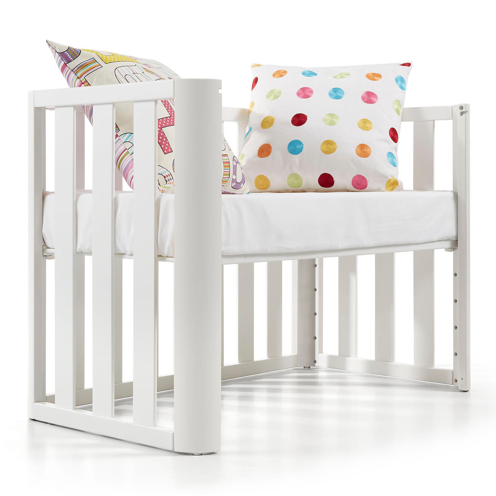 Minicuna de colecho (50 x 90 cm.) Cotinfant Doco Sleeping + colchón Air-foam + Silva camel - Blanco Blanco-5