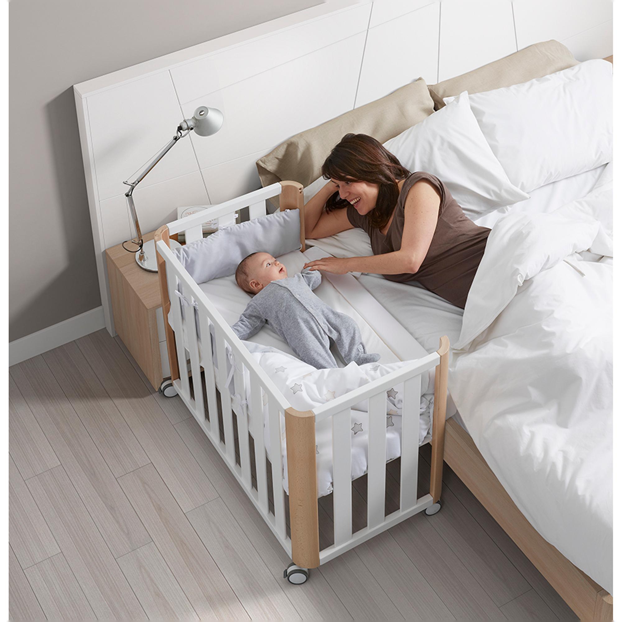 Minicuna de colecho (50 x 90 cm.) Cotinfant Doco Sleeping + colchón Air-foam + Silva camel - Natural Natural-2