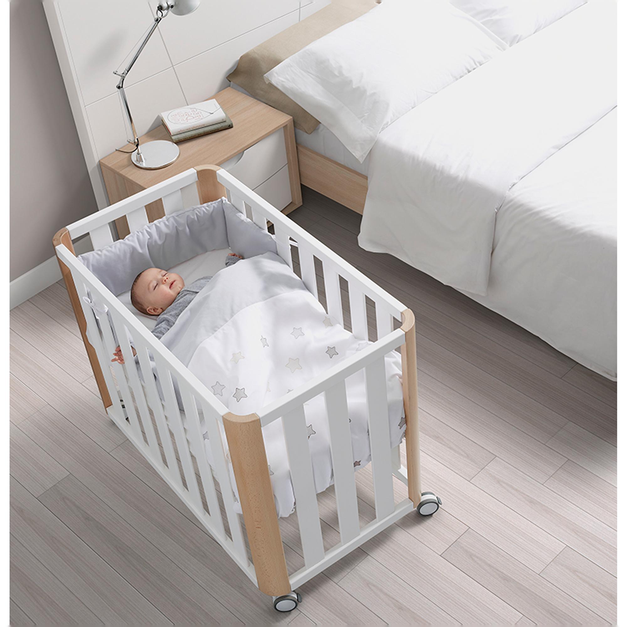 Minicuna de colecho (50 x 90 cm.) Cotinfant Doco Sleeping + colchón Air-foam + Silva camel - Natural Natural-3