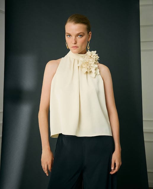 Imagen 0 de Top de fiesta sin mangas y cuello halter