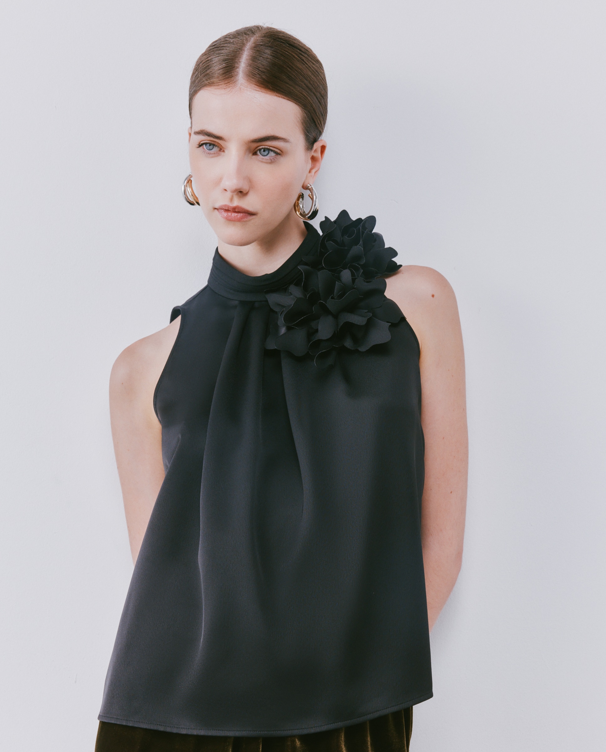 Top de fiesta sin mangas y cuello halter - Woman Fiesta El Corte Inglés - Negro Negro-1