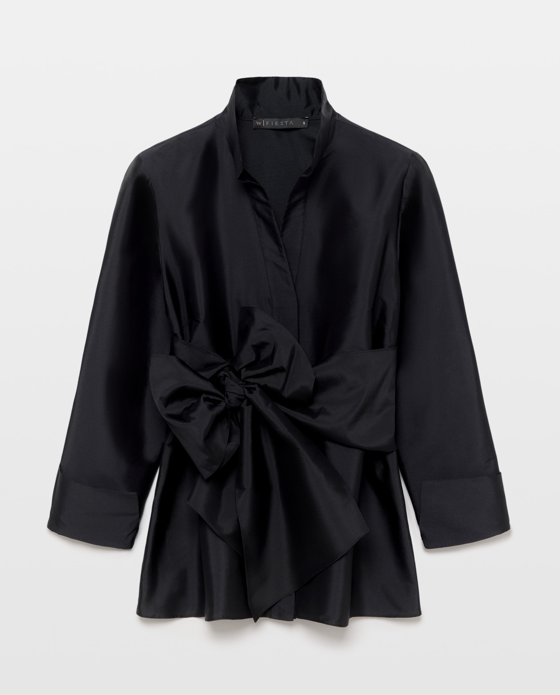 Blusa de tafetán manga francesa - Woman Fiesta El Corte Inglés - Negro Negro-5