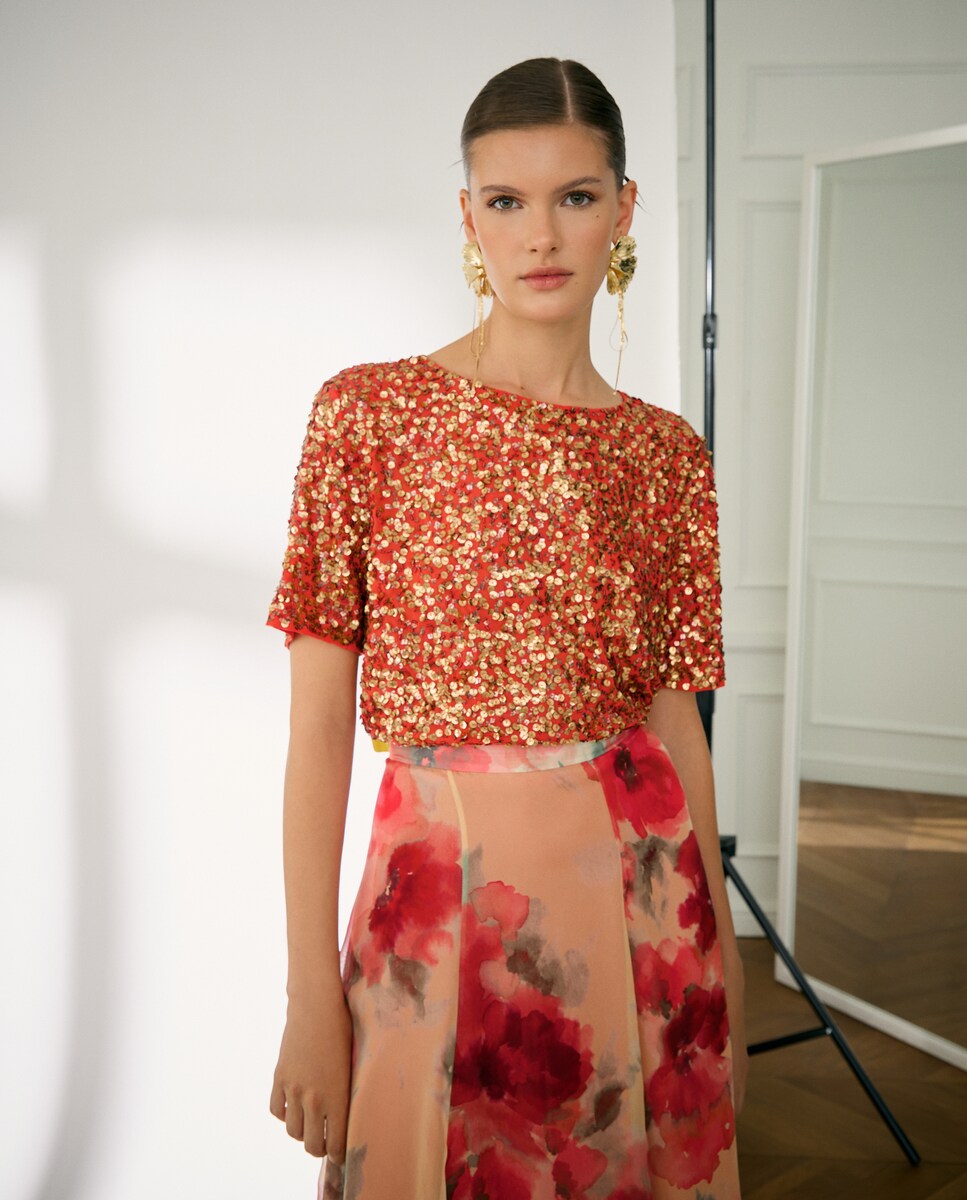 Top de manga corta de mujer · Woman Fiesta El Corte Inglés · El