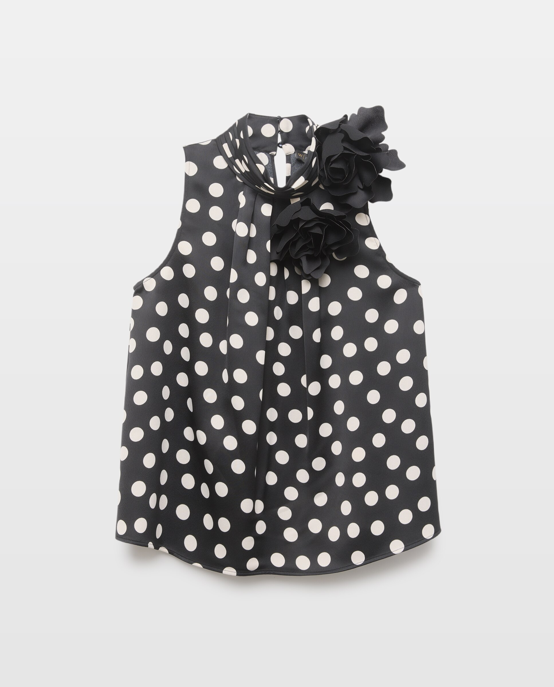 Top Halter com Flor no Ombro Preto-4