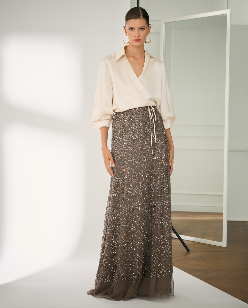 Falda larga pedrería · Woman Fiesta El Corte Inglés · El Corte Inglés